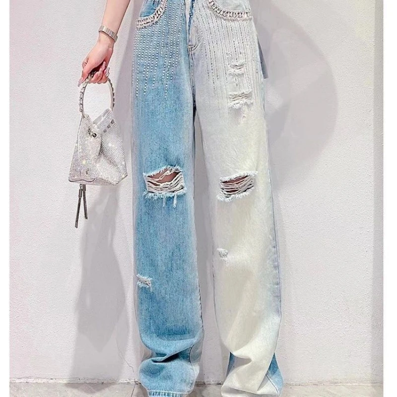 Heavy Industry Design-sensory Hot Diamond Ripped Jeans for Women in 2025 Summer Wear New Loose High-waist Slim Trousers
Heavy Industry Design-sensory Hot Diamond Ripped Jeans for Women in 2025 Summer Wear New Loose High-waist Slim Trousers