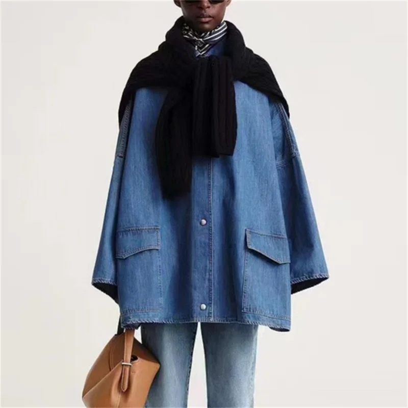 Denim Blue Women Suit 1 Piece Shirt Jacket Female Casual Work Wear Blazer Coat Hot Girl Streetwear
Denim Blue Women Suit 1 Piece Shirt Jacket Female Casual Work Wear Blazer Coat Hot Girl Streetwear