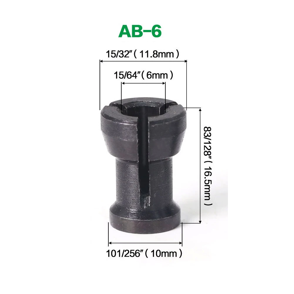 Router Bit Shank Extension Collet Chuck 6/6.35/8mm for Use with Trimming and Engraving Machines in Woodworking Operations
Router Bit Shank Extension Collet Chuck 6/6.35/8mm for Use with Trimming and Engraving Machines in Woodworking Operations