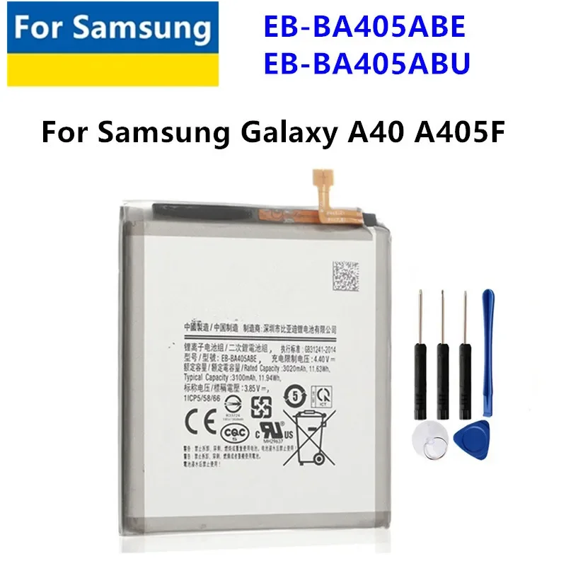 EB-BA405ABE EB-BA405ABU 3100mAh battery for Samsung Galaxy A40 2019 SM-A405FM/DS a405fn/DS GH82-19582A
EB-BA405ABE EB-BA405ABU 3100mAh battery for Samsung Galaxy A40 2019 SM-A405FM/DS a405fn/DS GH82-19582A