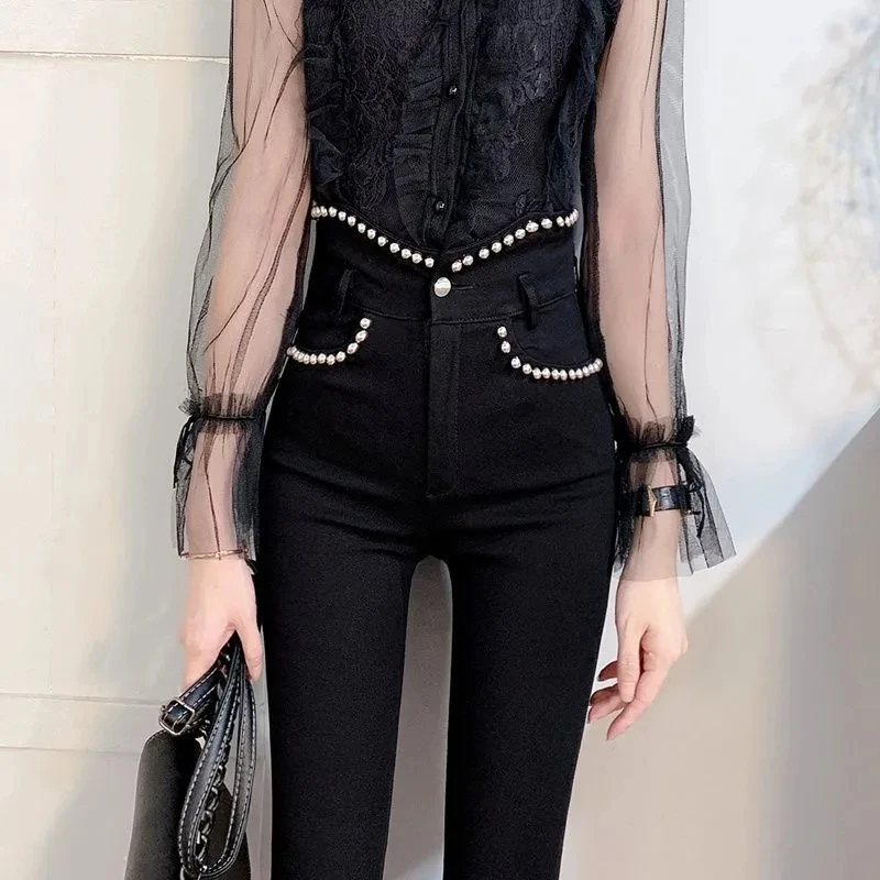 2025 Spring Summer New Casual Women Solid Color Irregular High Waist Button Zipper Beading Slim Elastic Small Feet Pencil Pants
2025 Spring Summer New Casual Women Solid Color Irregular High Waist Button Zipper Beading Slim Elastic Small Feet Pencil Pants