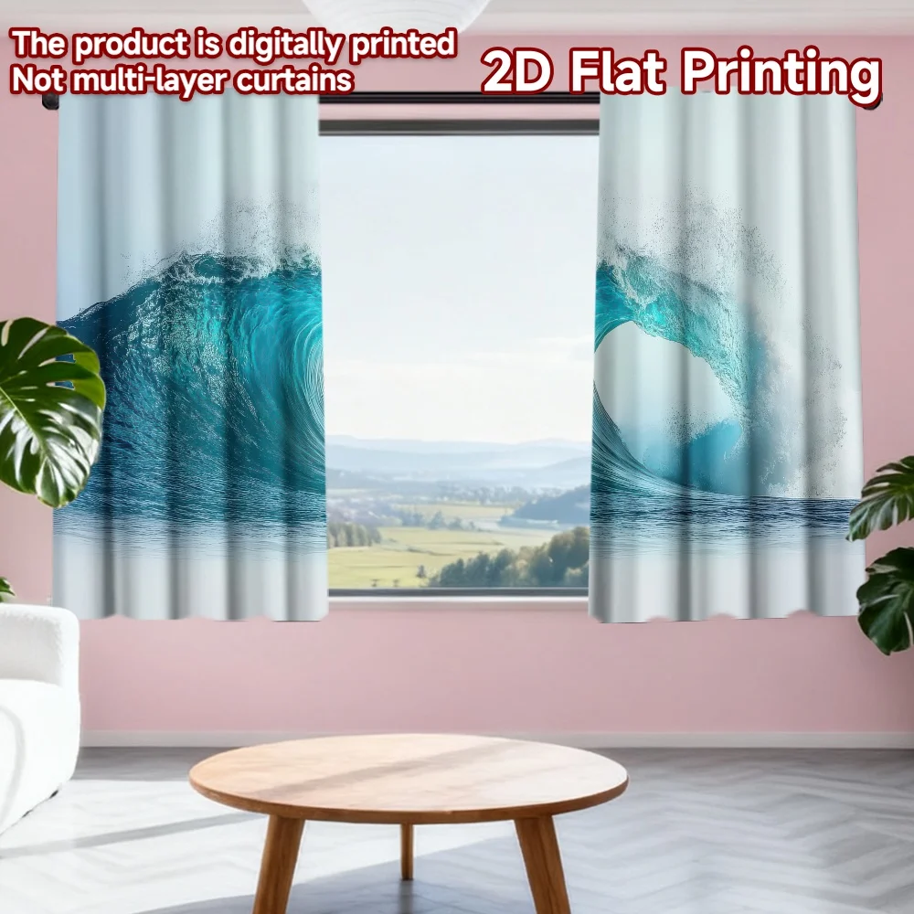 2D flat printing 2pcs Party Window Curtains Majestic Ocean Wave Digital Printed Polyester Drapes Festive Wall Decor Use for Home
2D flat printing 2pcs Party Window Curtains Majestic Ocean Wave Digital Printed Polyester Drapes Festive Wall Decor Use for Home