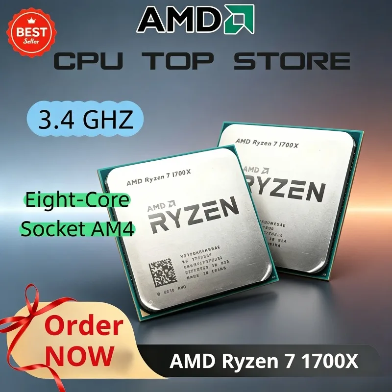 AMD Ryzen 7 1700X 100% Brand New and Original R7 1700X 3.4 GHz Eight-Core CPU Processor YD170XBCM88AE Socket AM4 IN STOCK
AMD Ryzen 7 1700X 100% Brand New and Original R7 1700X 3.4 GHz Eight-Core CPU Processor YD170XBCM88AE Socket AM4 IN STOCK