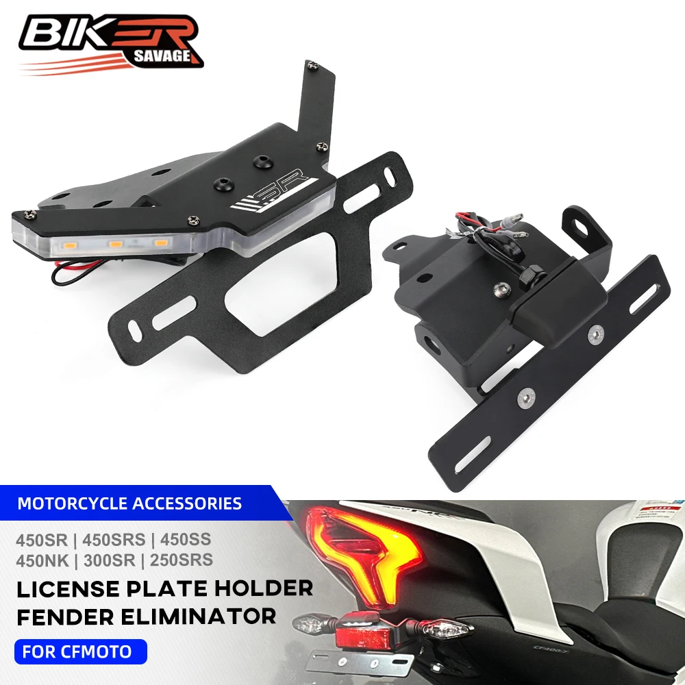 For CFMOTO 300SR 450NK License Plate Bracket 450 SRS SR SS 250SRS Motorcycle Accessories LED Light Tail Tidy Fender Eliminator
For CFMOTO 300SR 450NK License Plate Bracket 450 SRS SR SS 250SRS Motorcycle Accessories LED Light Tail Tidy Fender Eliminator