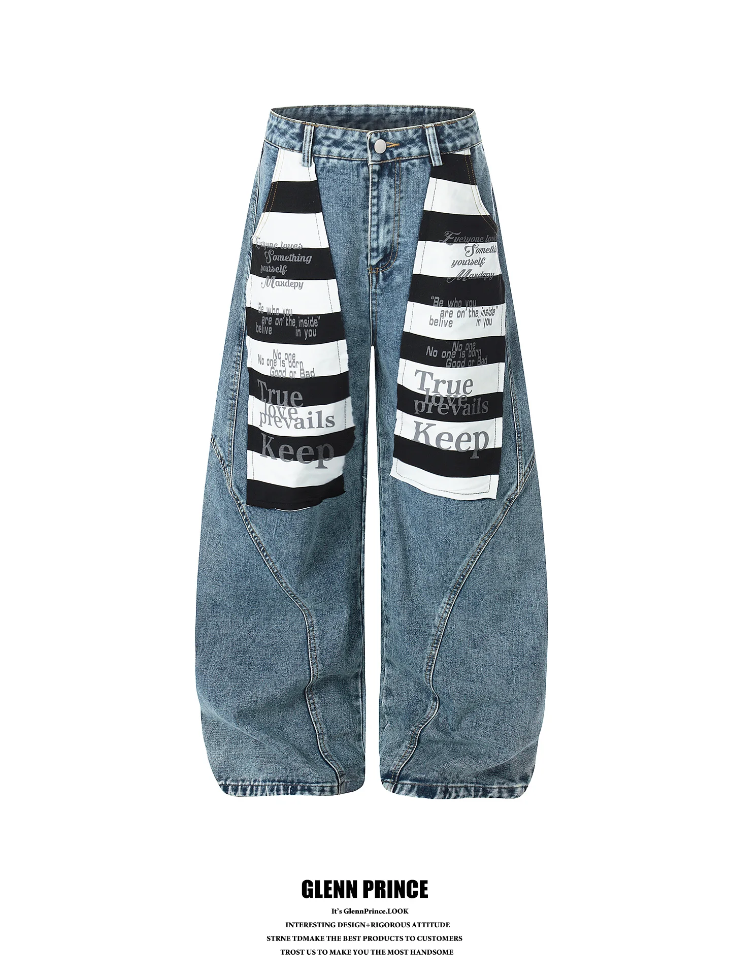 American Street Style Patchwork Stripe Knife Jeans Men Loose Trendy Wide Leg Floor Length Pants Youth Casual Cotton Denim
American Street Style Patchwork Stripe Knife Jeans Men Loose Trendy Wide Leg Floor Length Pants Youth Casual Cotton Denim