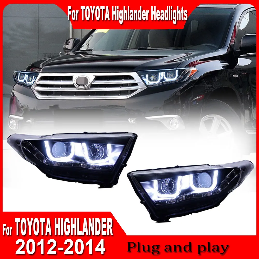 2pcs Car Lights for Toyota Highlander 2012-2014 LED Auto Headlight Assembly Upgrade Head Lamp Lens Accessories Plug and play
2pcs Car Lights for Toyota Highlander 2012-2014 LED Auto Headlight Assembly Upgrade Head Lamp Lens Accessories Plug and play