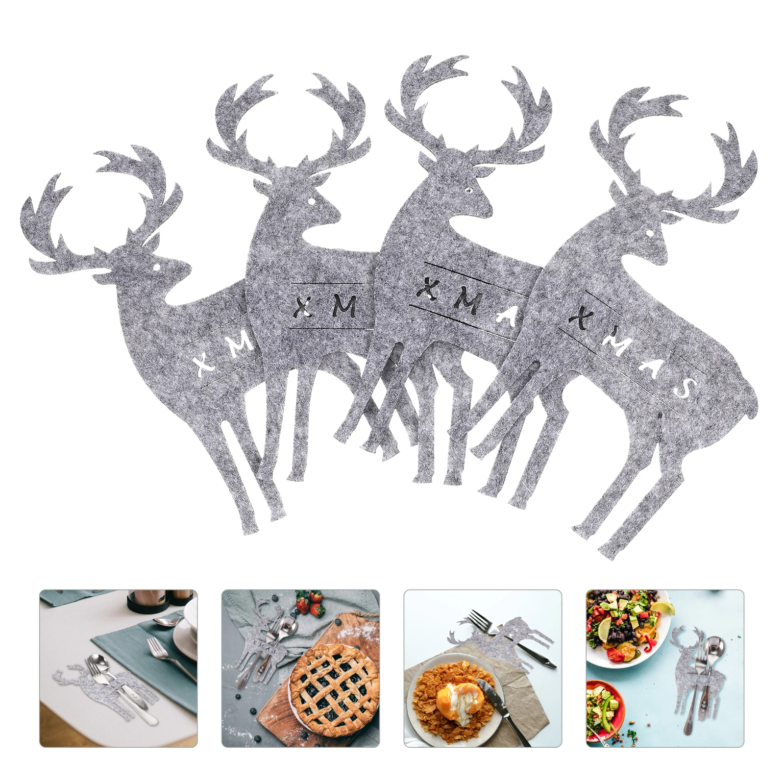 4Pcs Felt Cutlery Bags Elk Shaped Silverware Holders Christmas Party Dining Table Decor Protective Covers Tableware Storage
4Pcs Felt Cutlery Bags Elk Shaped Silverware Holders Christmas Party Dining Table Decor Protective Covers Tableware Storage