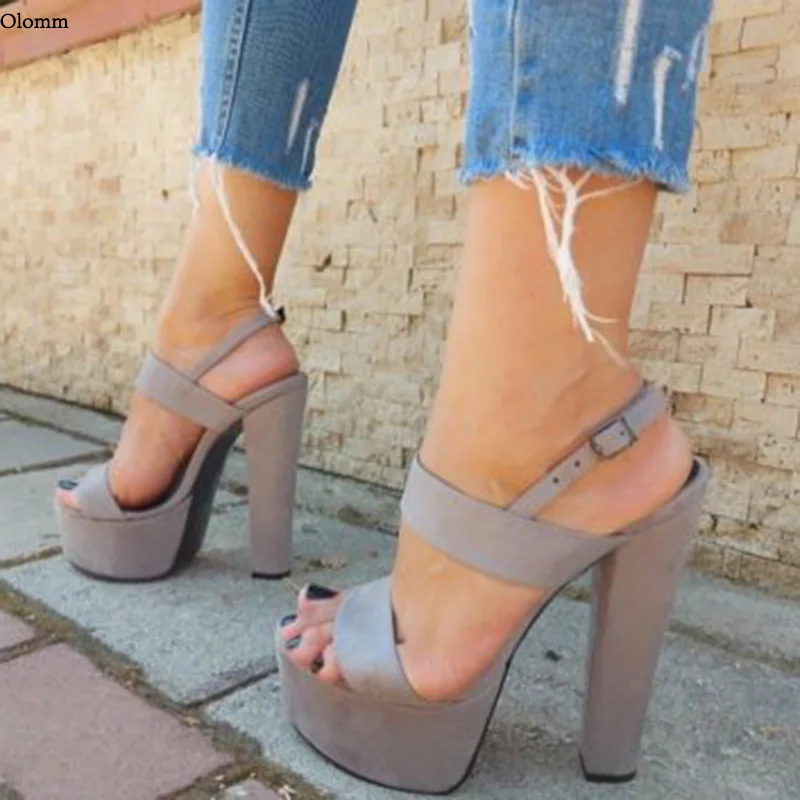 Olomm 2021 New Arrival Women Platform Sandals Ankle Strap Block Heels Open Toe Pretty Grey Casual Shoes Size 35 45 46 47 52
Olomm 2021 New Arrival Women Platform Sandals Ankle Strap Block Heels Open Toe Pretty Grey Casual Shoes Size 35 45 46 47 52