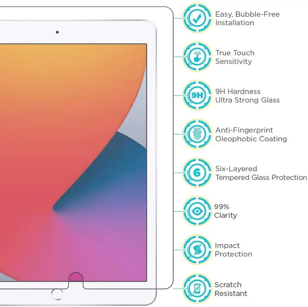 For Apple iPad 9 10.2"2021 (9th Generation) A2603 A2604-9H Anti Scratch Tablet Tempered Glass Screen Protector Film Guard Cover
For Apple iPad 9 10.2"2021 (9th Generation) A2603 A2604-9H Anti Scratch Tablet Tempered Glass Screen Protector Film Guard Cover