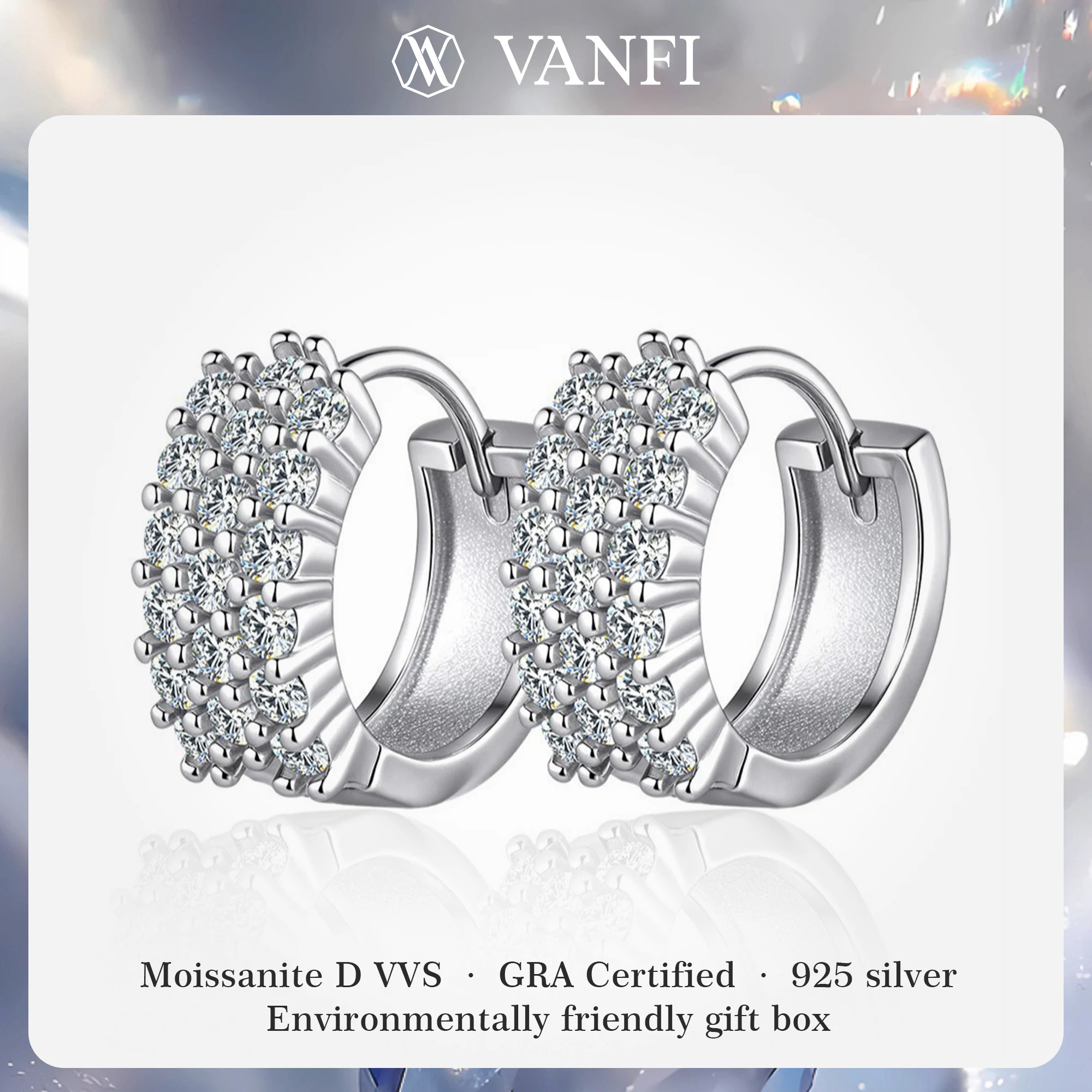 Luxury Moissanite Hoop Earrings for Women Sterling Silver 925 D VVS Hypoallergenic Circle Earrings Classic Fine Jewelry Gift
Luxury Moissanite Hoop Earrings for Women Sterling Silver 925 D VVS Hypoallergenic Circle Earrings Classic Fine Jewelry Gift