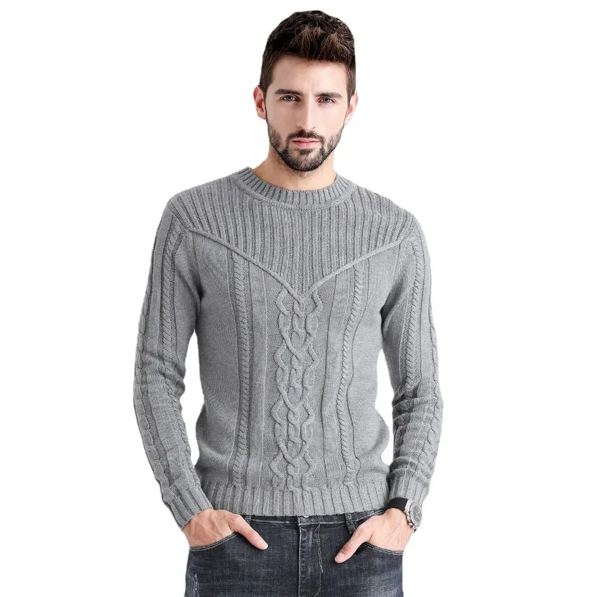 Мужские осенне-зимние пуловеры, свитера с круглым вырезом и длинными рукавами, вязаные облегающие однотонные повседневные однотонные вязаные свитера, простой топ
Мужские осенне-зимние пуловеры, свитера с круглым вырезом и длинными рукавами, вязаные облегающие однотонные повседневные однотонные вязаные свитера, простой топ