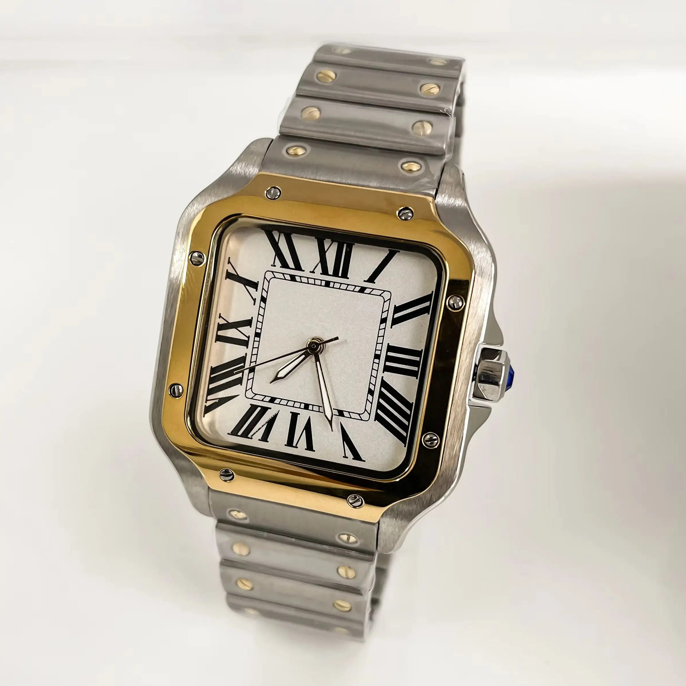 Business Watch 38mm Square Luxury Men's Automatic Mechanical Watch NH35 Movement No Date Mark Stainless Steel Strap Half Gold
Business Watch 38mm Square Luxury Men's Automatic Mechanical Watch NH35 Movement No Date Mark Stainless Steel Strap Half Gold