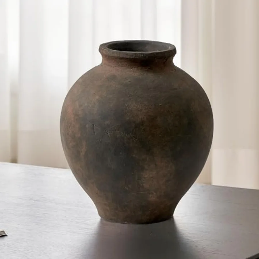 Brown Ceramic Large Vase, 11.8 Tall Zen Style vase, Terra Cotta Pitcher, Distressed Farmhouse Decor, Pottery Decorative Flower
Brown Ceramic Large Vase, 11.8 Tall Zen Style vase, Terra Cotta Pitcher, Distressed Farmhouse Decor, Pottery Decorative Flower