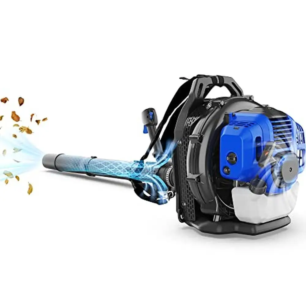 Backpack Leaf Blower 53cc Gas Powered Strong Air Flow 853CFM 174MPH Light Weight 19.6lbs Ideal Yard Sand Gravel Snow Powerful
Backpack Leaf Blower 53cc Gas Powered Strong Air Flow 853CFM 174MPH Light Weight 19.6lbs Ideal Yard Sand Gravel Snow Powerful