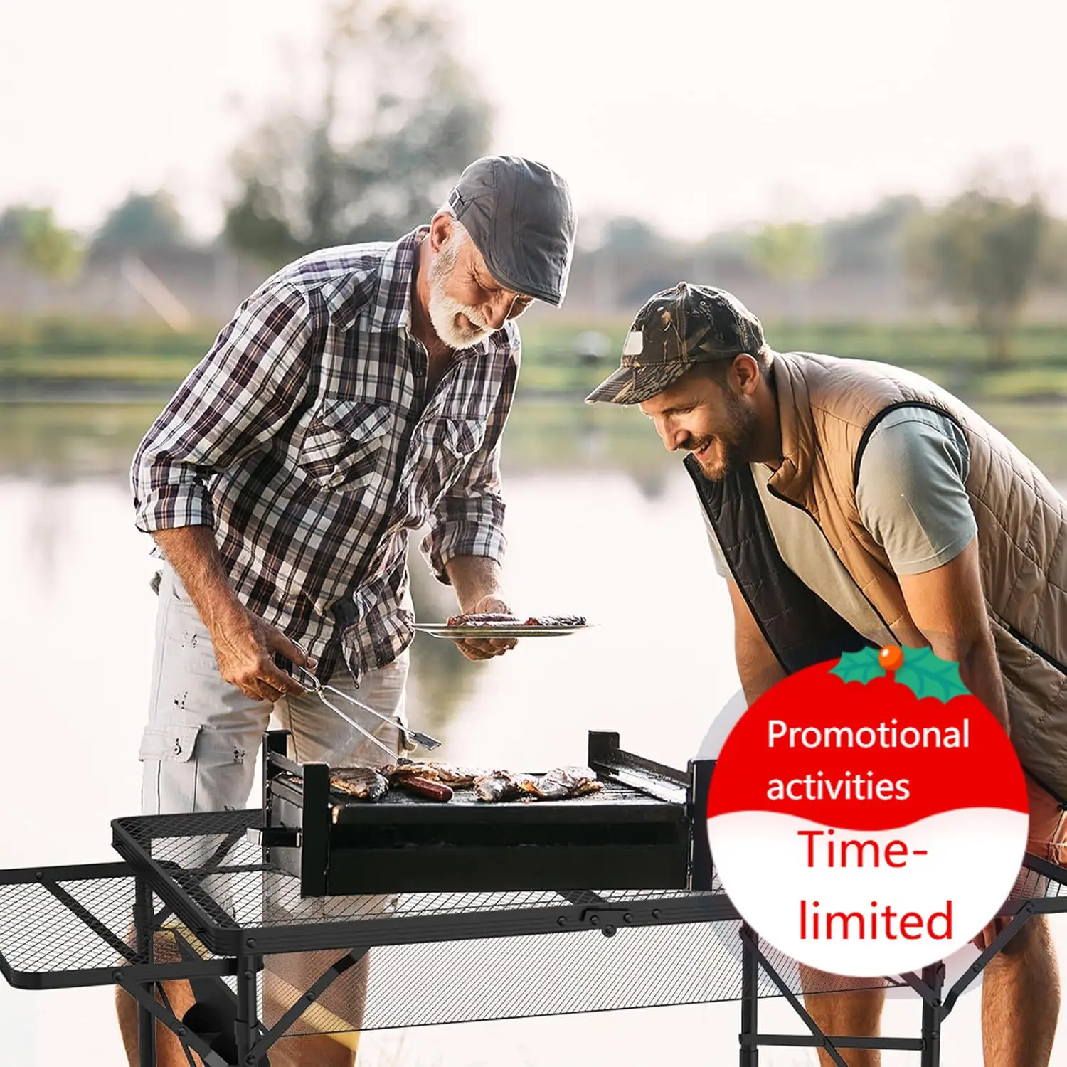 Folding Table with 2 Wing Panels, 3x2 FT Camping Table with Mesh Desktop,Height Adjustable Folding Grill Table with Mesh Bag,Por
Folding Table with 2 Wing Panels, 3x2 FT Camping Table with Mesh Desktop,Height Adjustable Folding Grill Table with Mesh Bag,Por