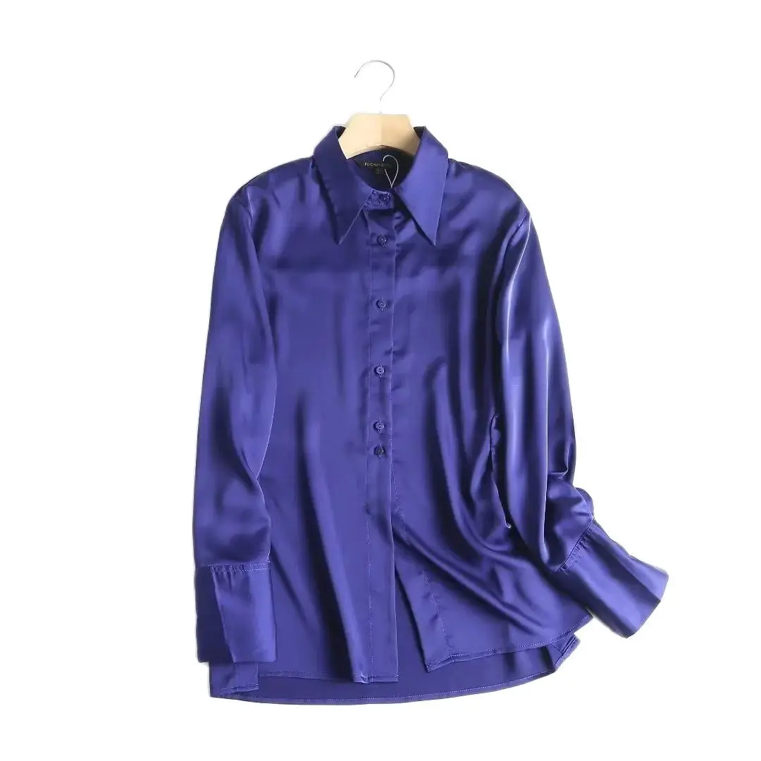 Women 2023 New Fashion Split design Satin texture Solid Casual Blouses Long Sleeve Button-up Female Shirts Chic Tops
Women 2023 New Fashion Split design Satin texture Solid Casual Blouses Long Sleeve Button-up Female Shirts Chic Tops