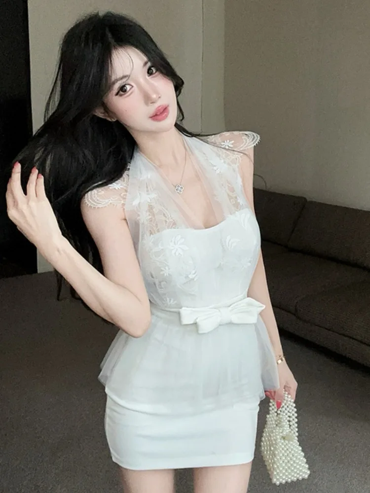 Elegant White Moonlight Lace Trim Slim Fit Neckline Dress Summer New Style Mesh Wrap around Skirt Tube Top Women's Dress
Elegant White Moonlight Lace Trim Slim Fit Neckline Dress Summer New Style Mesh Wrap around Skirt Tube Top Women's Dress