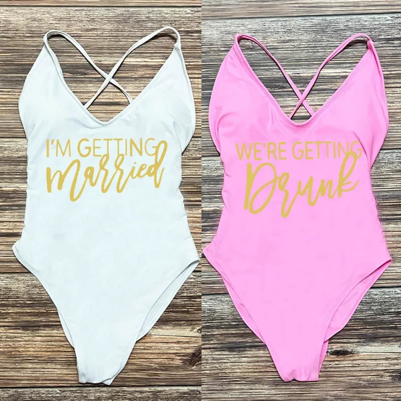 Sexy Padded One Piece Swimsuit I am getting married Swimwear Women Bachelor Party Bathing Suit Getting Drunk Beachwear Summer
Sexy Padded One Piece Swimsuit I am getting married Swimwear Women Bachelor Party Bathing Suit Getting Drunk Beachwear Summer