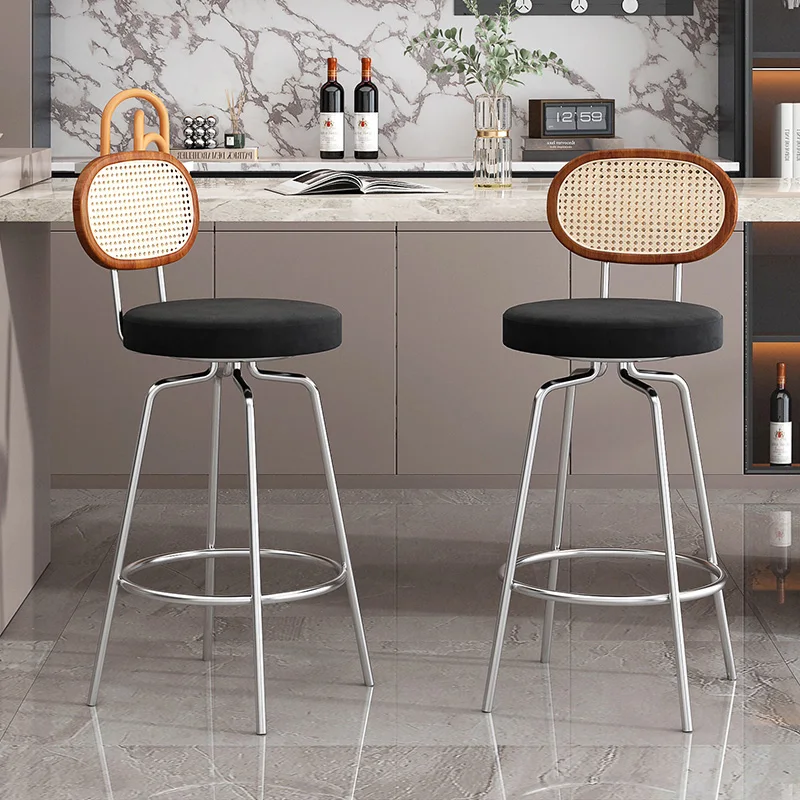 Modern Woven Rattan Bar Stools Iron High Chair Comfortable Backrest Counter Stool for Kitchen Island Minimalist Home Furniture
Modern Woven Rattan Bar Stools Iron High Chair Comfortable Backrest Counter Stool for Kitchen Island Minimalist Home Furniture