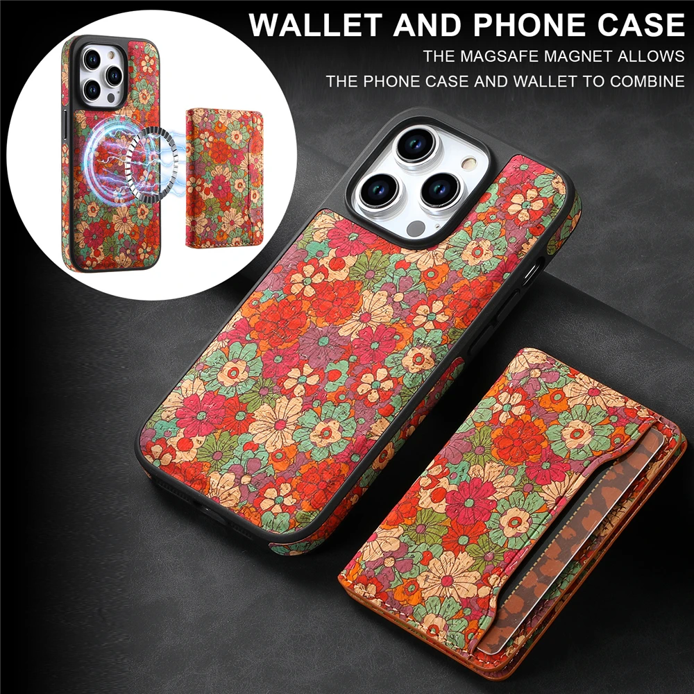 Магнитный чехол для беспроводной зарядки для iPhone 15, 14, 12, 13, 16, 17 Pro Max, кожаный кошелек с цветочным узором, сумка для карт, слоты, чехол-держатель 
Магнитный чехол для беспроводной зарядки для iPhone 15, 14, 12, 13, 16, 17 Pro Max, кожаный кошелек с цветочным узором, сумка для карт, слоты, чехол-держатель