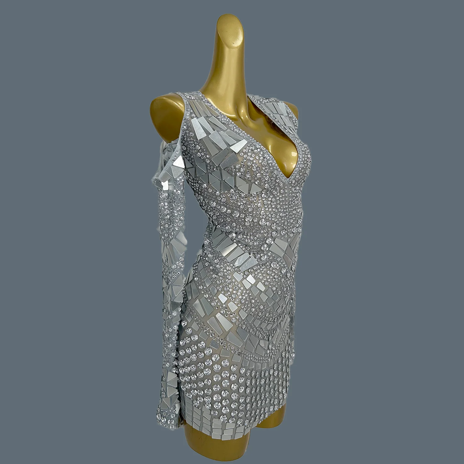 Women's Sparkly Rhinestone Mirrors Dress Sexy Sheer Mesh Dress Birthday Prom Club Dress up Showgirl Wear Haute Couture Yinsui
Women's Sparkly Rhinestone Mirrors Dress Sexy Sheer Mesh Dress Birthday Prom Club Dress up Showgirl Wear Haute Couture Yinsui