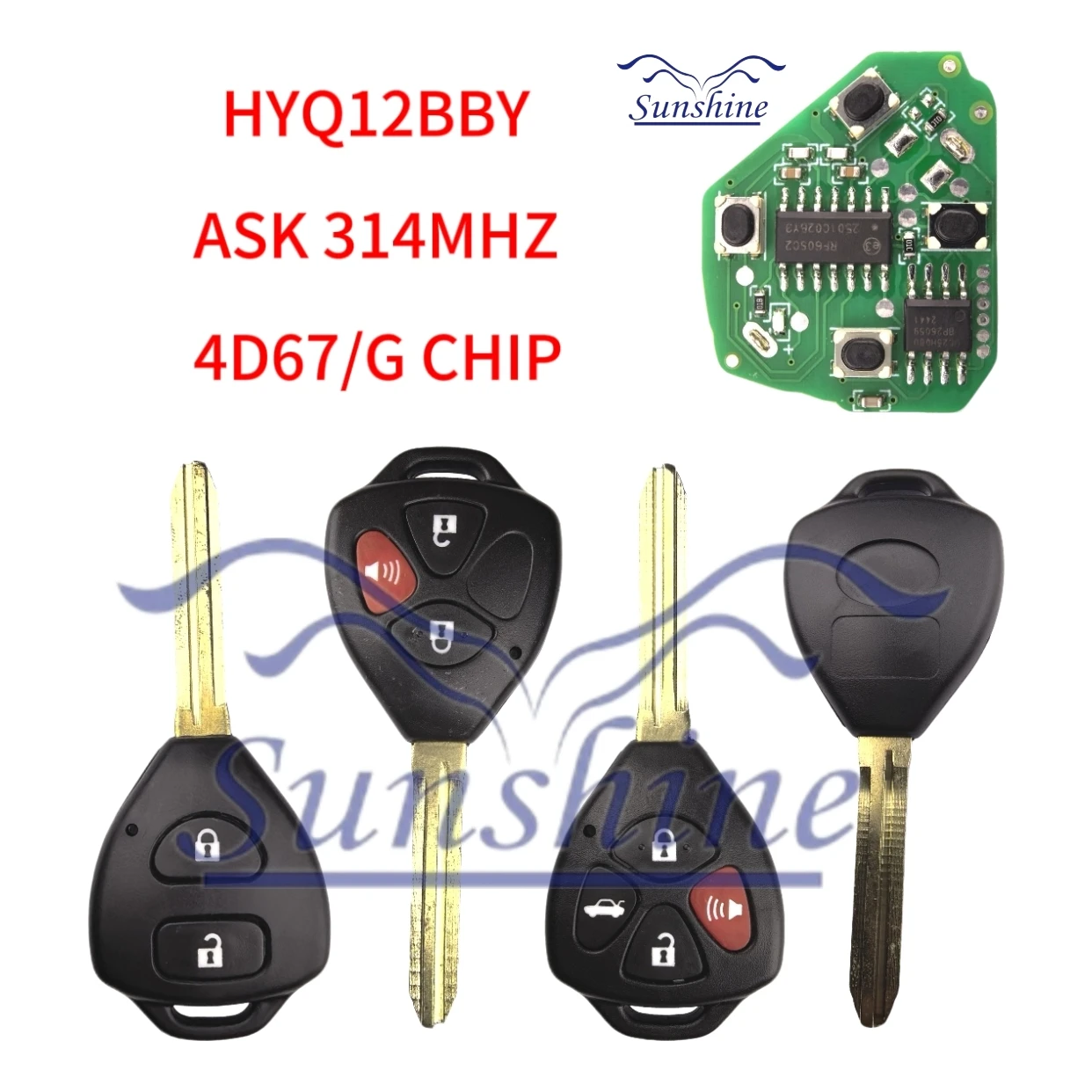 For Toyota Camry Avalon Corolla Matrix RAV4 Yaris Venza tC/xA/xB/xC HYQ12BBY 314.4Mhz ID4D 67 G Chip Car Remote Key Blade TOY43
For Toyota Camry Avalon Corolla Matrix RAV4 Yaris Venza tC/xA/xB/xC HYQ12BBY 314.4Mhz ID4D 67 G Chip Car Remote Key Blade TOY43