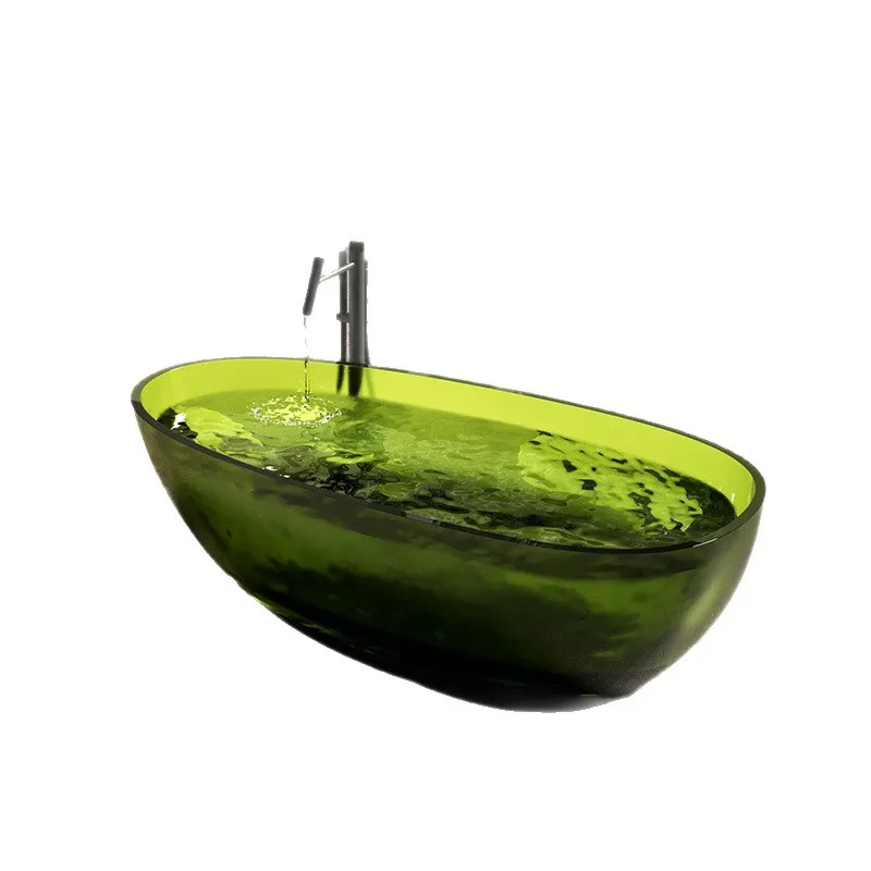 B & B transparent bathtub, artificial stone resin colored crystal, goose egg bathtub hotel bath tub
B & B transparent bathtub, artificial stone resin colored crystal, goose egg bathtub hotel bath tub