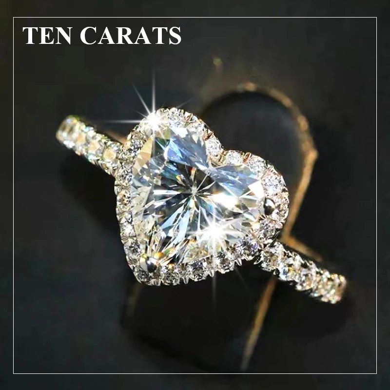 TEN CARATS 1CT Moissanite Ring for Women S925 Pure Silver VVS1 Laboratory Cultivated Diamond Engagement Wedding Jewelry GRA
TEN CARATS 1CT Moissanite Ring for Women S925 Pure Silver VVS1 Laboratory Cultivated Diamond Engagement Wedding Jewelry GRA