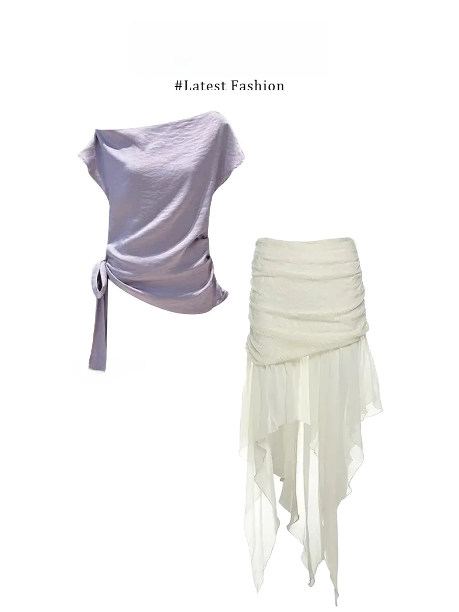 Parkyeon Spring 2026 Women's Fashion Set Casual Style Half-Skirt Mesh Sleeveless Drawstring Top And Shoulder Baring Skirt
Parkyeon Spring 2026 Women's Fashion Set Casual Style Half-Skirt Mesh Sleeveless Drawstring Top And Shoulder Baring Skirt