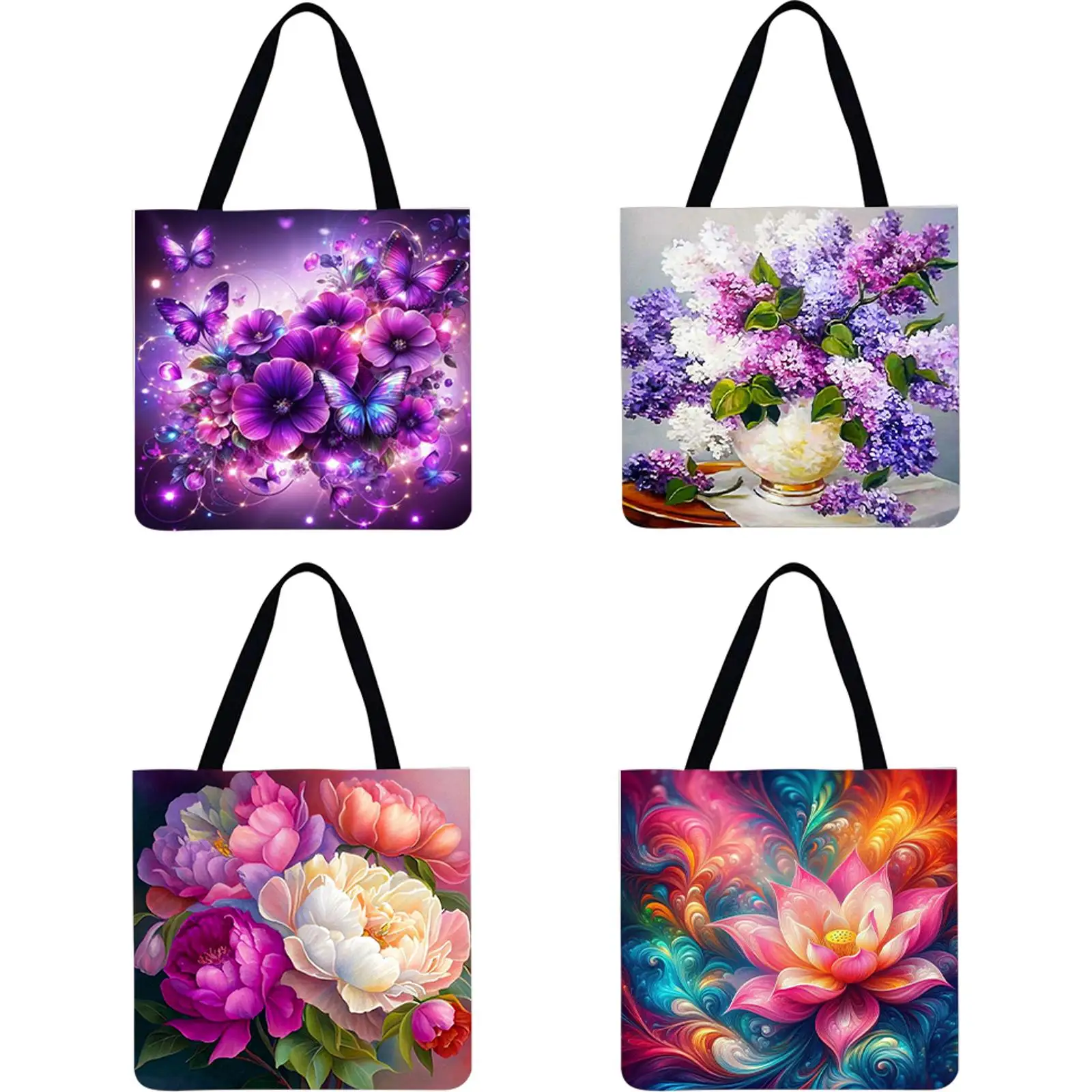 Набор из 4 льняных сумок-тоут с цветочным принтом, вместительные женские сумки через плечо для шопинга
Набор из 4 льняных сумок-тоут с цветочным принтом, вместительные женские сумки через плечо для шопинга