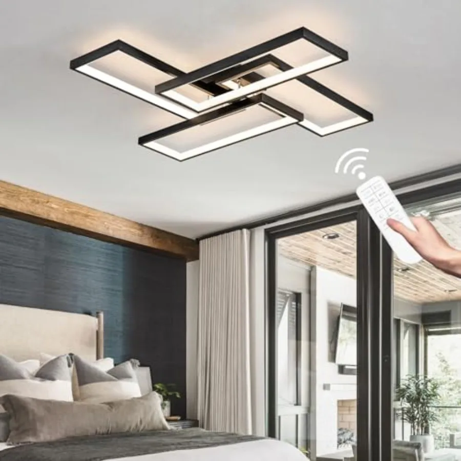 Modern LED Ceiling Lights for Bedroom 26" Dimmable Square Ceiling Lights for Living Room with Remote Control Black Bedroom Ligh
Modern LED Ceiling Lights for Bedroom 26" Dimmable Square Ceiling Lights for Living Room with Remote Control Black Bedroom Ligh