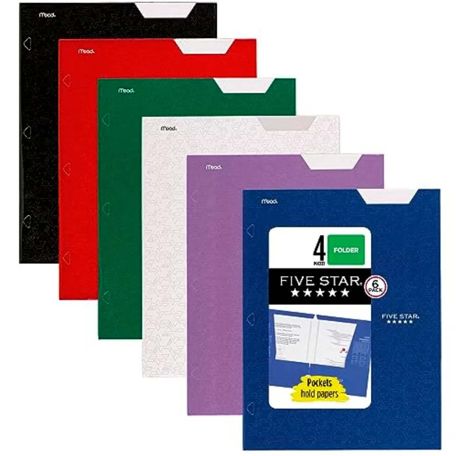 4-Pocket Folder, 6 Pack, Paper Folder, Fits 3-Ring Binders, Holds 8-1/2" x 11" Paper, Assorted Colors 38058
4-Pocket Folder, 6 Pack, Paper Folder, Fits 3-Ring Binders, Holds 8-1/2" x 11" Paper, Assorted Colors 38058
