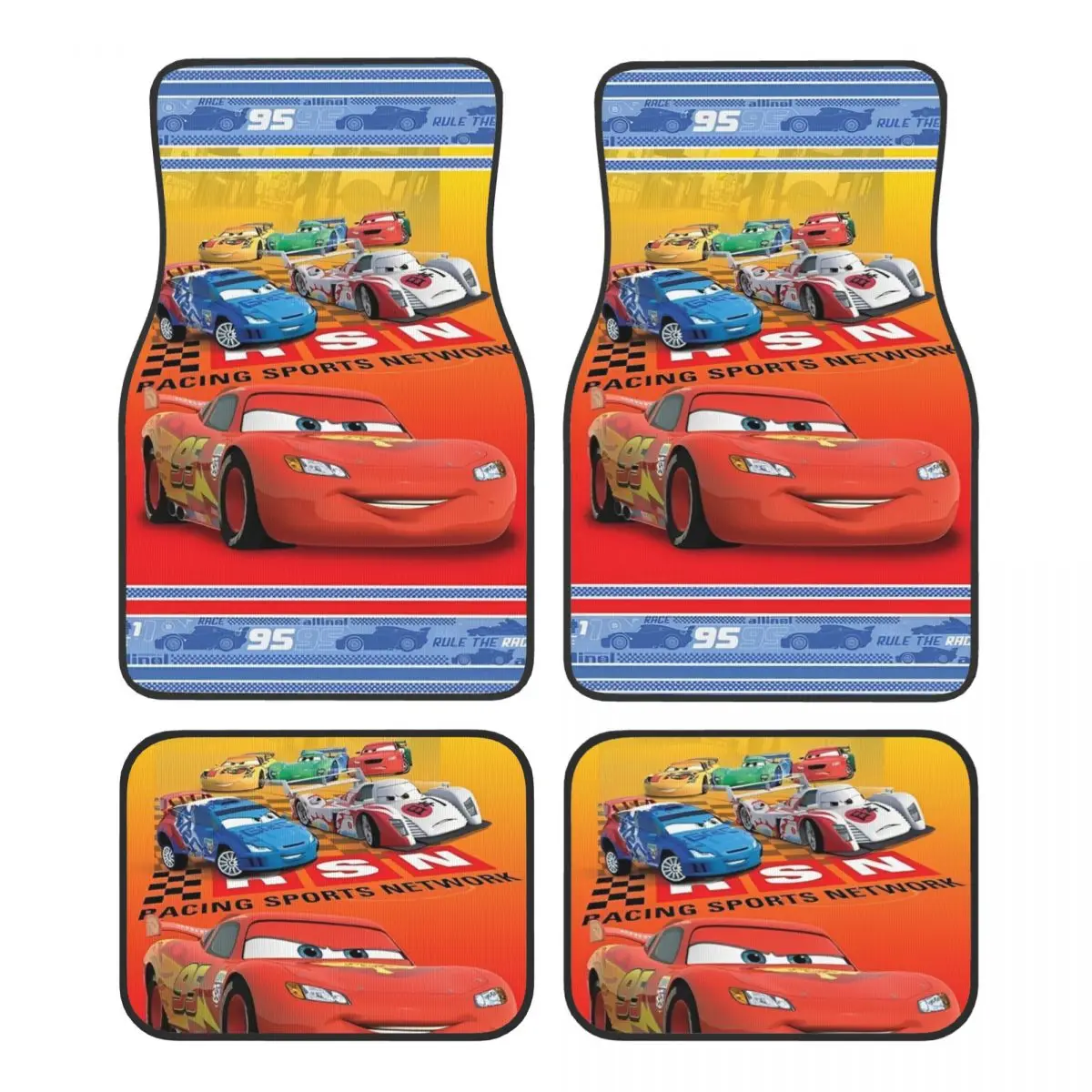 Автомобильные коврики Lightning Mcqueen Car 95, набор из 4 противоскользящих универсальных автомобильных ковриков, подходящих для фургонов и внедорожников
Автомобильные коврики Lightning Mcqueen Car 95, набор из 4 противоскользящих универсальных автомобильных ковриков, подходящих для фургонов и внедорожников
