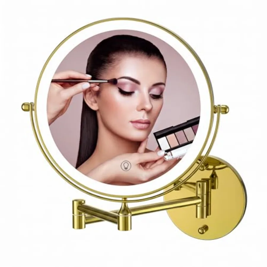Lighted Vanity Wall Mirror 1X/10X Magnifying, 8" Rechargeable 2000mAh Wall Mounted Makeup with 3 Color LED, Double-Sided Bathro
Lighted Vanity Wall Mirror 1X/10X Magnifying, 8" Rechargeable 2000mAh Wall Mounted Makeup with 3 Color LED, Double-Sided Bathro