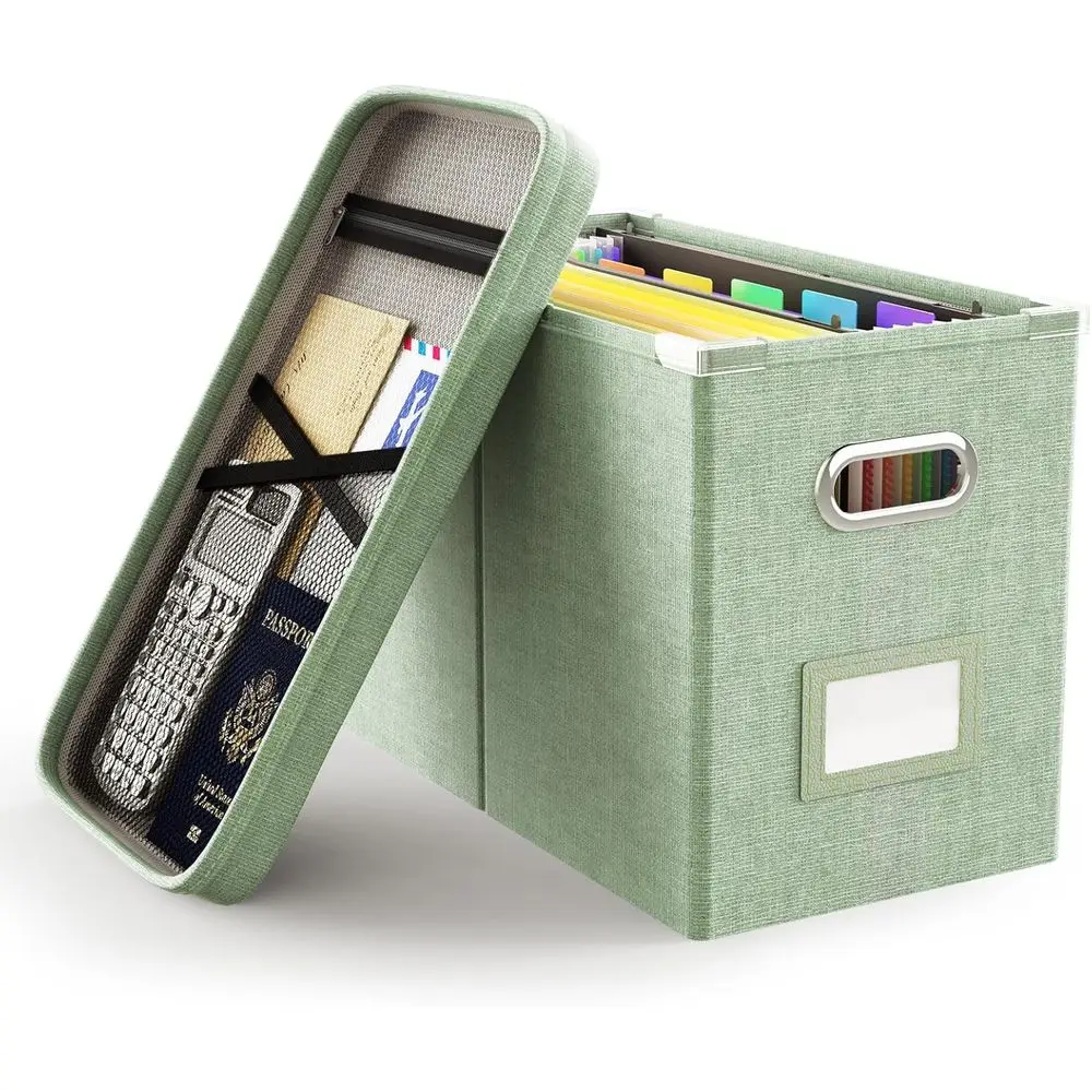 Green Portable Hanging File Box with Mesh and Lid for Documents and Storage
Green Portable Hanging File Box with Mesh and Lid for Documents and Storage