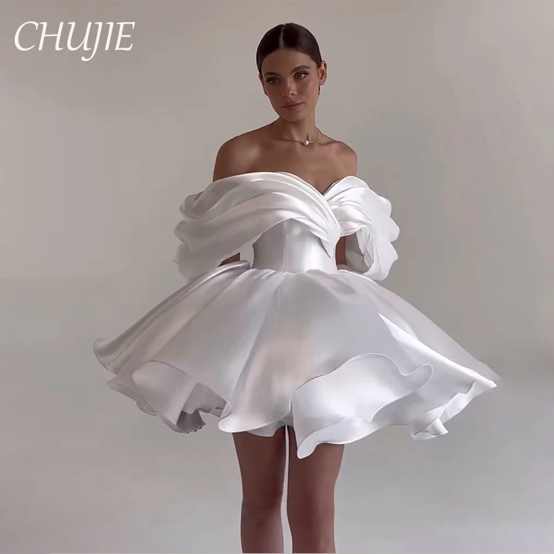 White Short Wedding Dresses Off The Shoulder Party Gowns Birthday Dresses A Line Luxury 2025 Customized Vestido Invitado de Boda
White Short Wedding Dresses Off The Shoulder Party Gowns Birthday Dresses A Line Luxury 2025 Customized Vestido Invitado de Boda