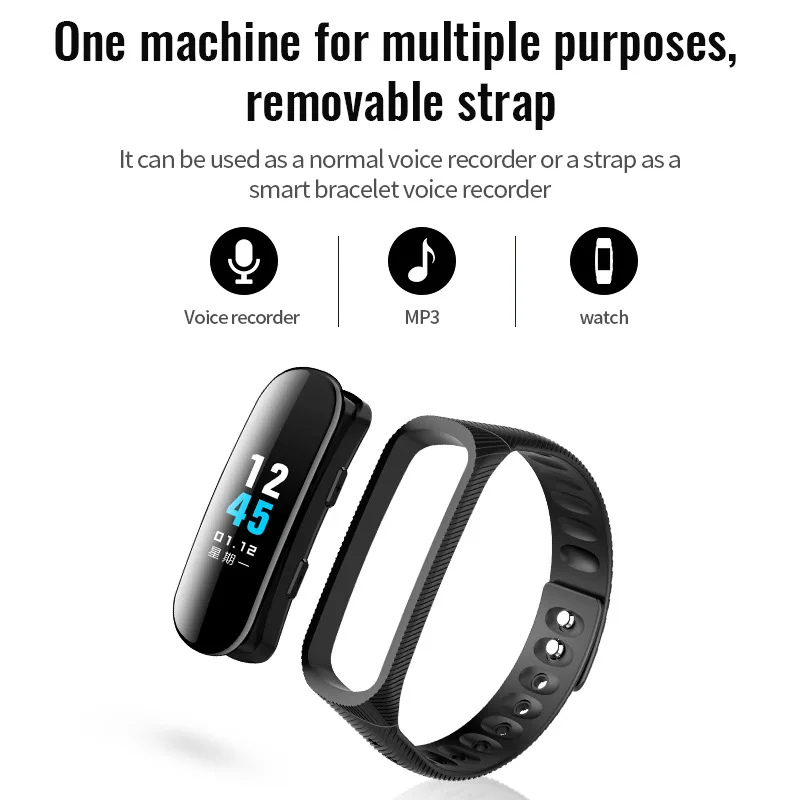 32GB Digital Voice Recorder pedometer Bracelet Watch Mini Audio Recording OLED Screen Dictaphone for meeting Business MP3 player
32GB Digital Voice Recorder pedometer Bracelet Watch Mini Audio Recording OLED Screen Dictaphone for meeting Business MP3 player