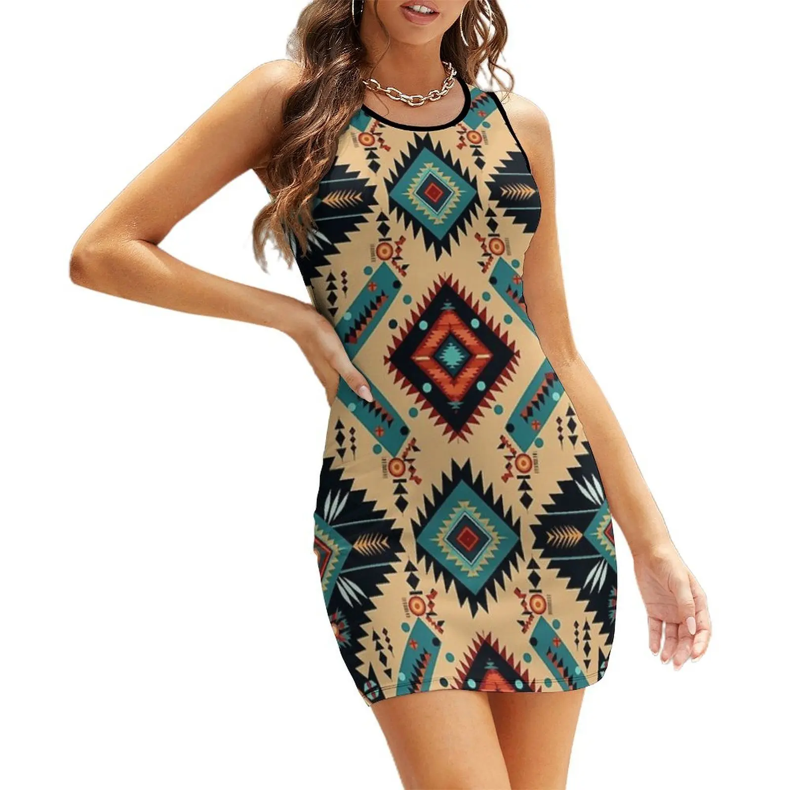 Indigenous Cherokee Nation Pattern Sleeveless Sundress dress for women 2025 luxury woman party dress sexy dress
Indigenous Cherokee Nation Pattern Sleeveless Sundress dress for women 2025 luxury woman party dress sexy dress