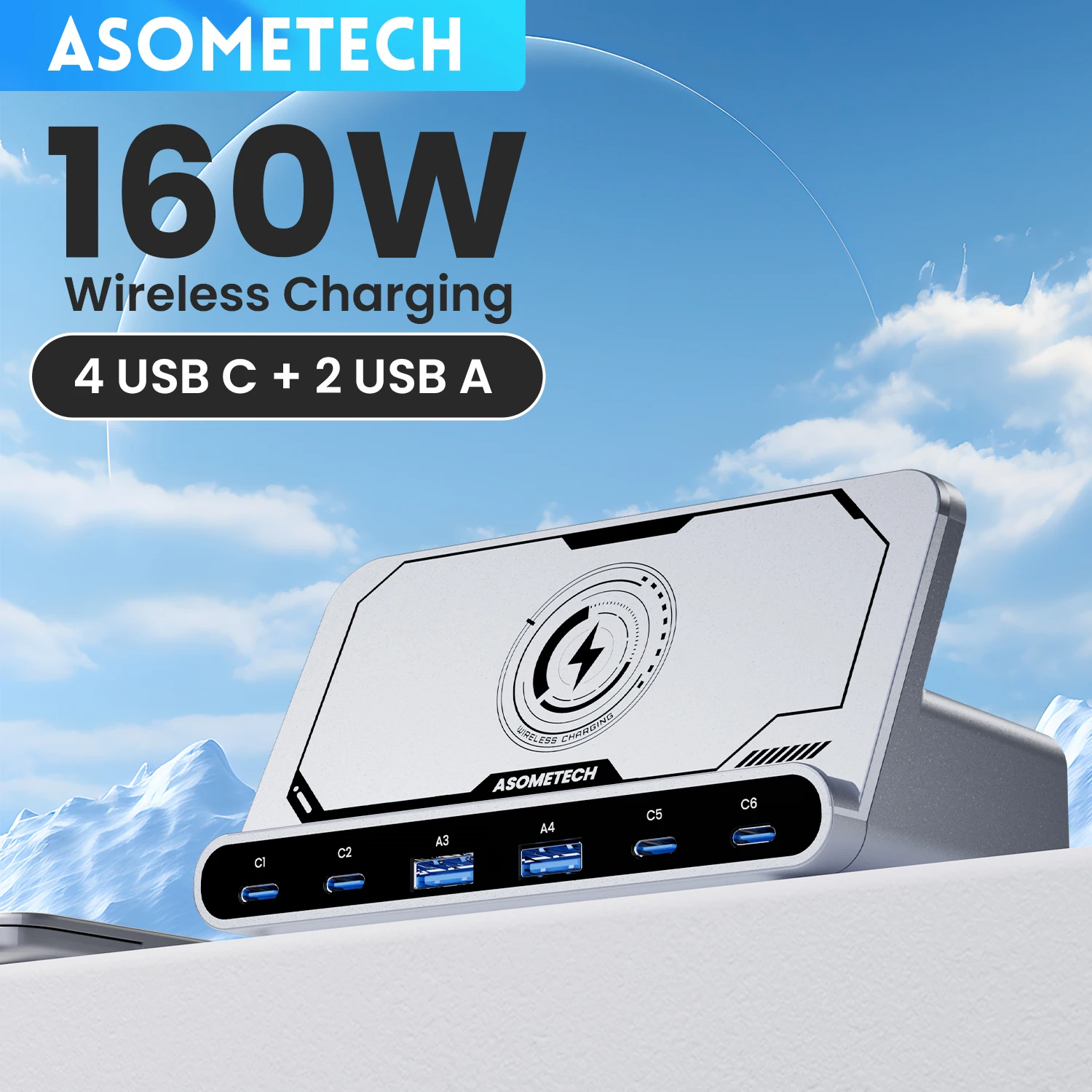 160W USB Type C Charger Wireless Desktop Quick Charge 4.0 PD 3.0 Multi Ports Fast Charging Station for IPhone 17 Pro Max Laptop
160W USB Type C Charger Wireless Desktop Quick Charge 4.0 PD 3.0 Multi Ports Fast Charging Station for IPhone 17 Pro Max Laptop