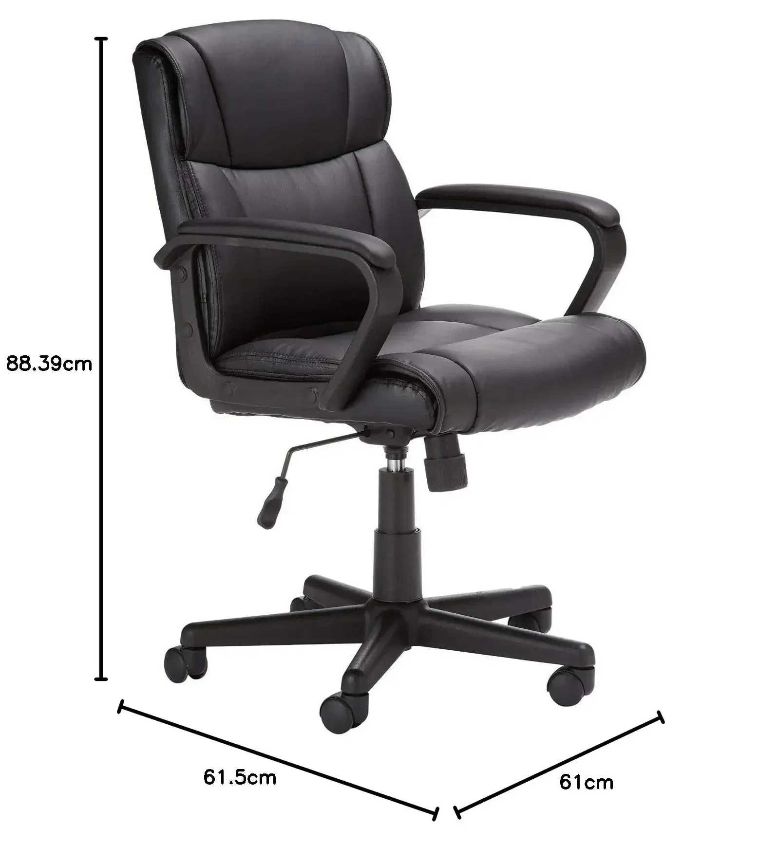 Amazon Basics Padded Office Desk Chair with Armrests, Adjustable Height/Tilt, 360-Degree Swivel, 275 Pound Capacity, 24 x 24.2 x
Amazon Basics Padded Office Desk Chair with Armrests, Adjustable Height/Tilt, 360-Degree Swivel, 275 Pound Capacity, 24 x 24.2 x