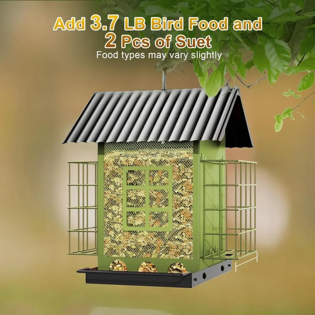 S Feeder with 3.7 Pounds Seeds Capacity S Feeder with Built-in Perch Metal Hanging Feeder with Double Suet Cage for Outdoors
S Feeder with 3.7 Pounds Seeds Capacity S Feeder with Built-in Perch Metal Hanging Feeder with Double Suet Cage for Outdoors