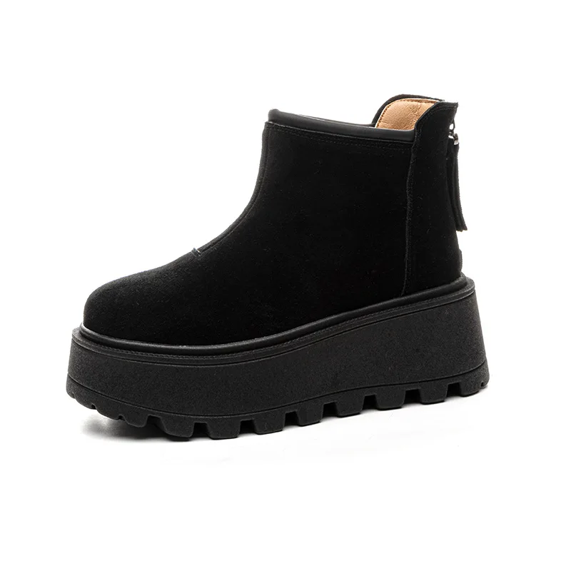 7cm Suede Cow Genuine Leather Snow Boots Women Ankle Booties Platform Wedge Winter Plush Chelsea Boots Shoes for Women
7cm Suede Cow Genuine Leather Snow Boots Women Ankle Booties Platform Wedge Winter Plush Chelsea Boots Shoes for Women