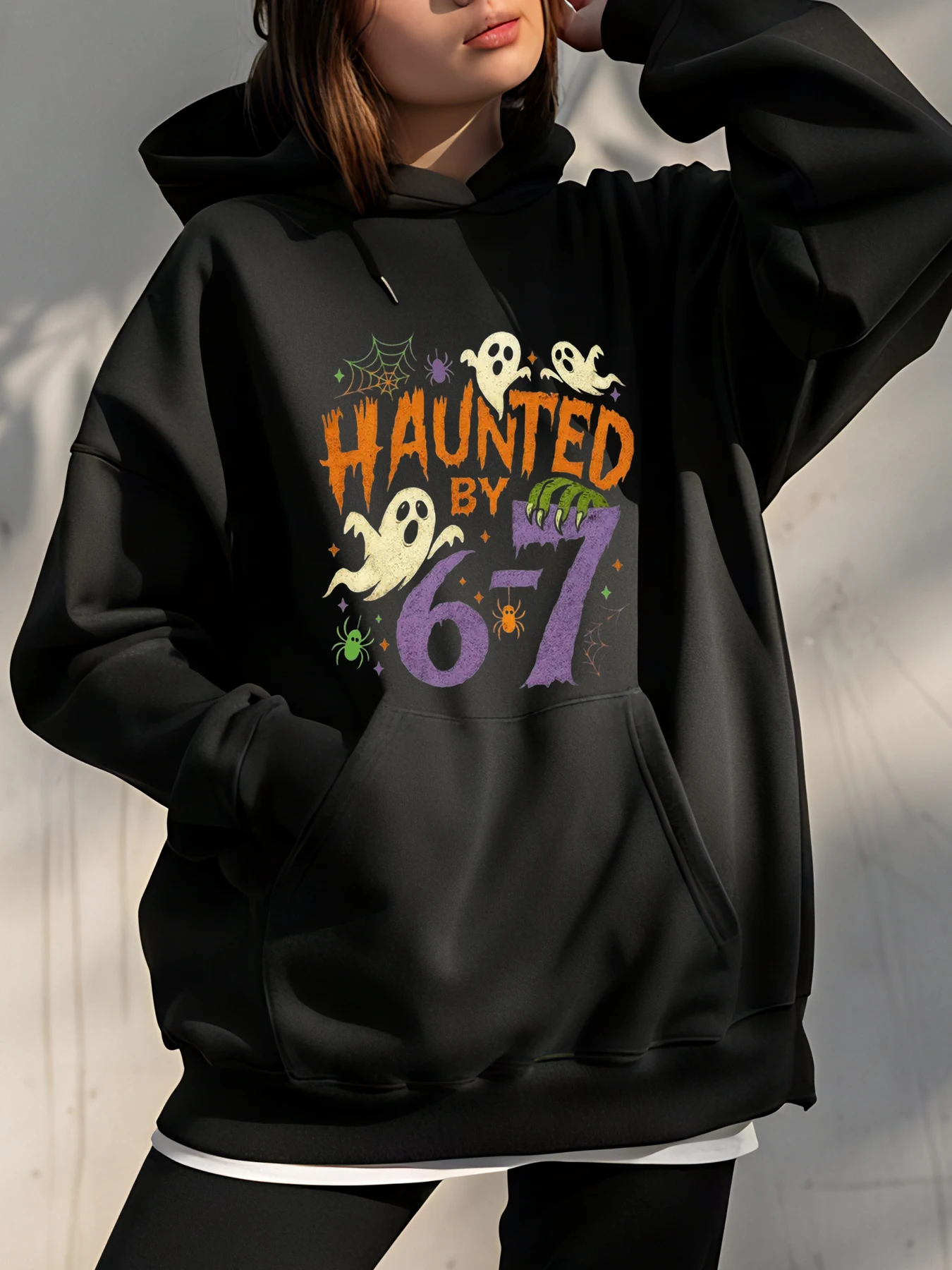 Толстовка с привидениями от 6-7 лет, женская повседневная толстовка с принтом призраков на Хэллоуин, осенне-зимняя модная уличная одежда
Толстовка с привидениями от 6-7 лет, женская повседневная толстовка с принтом призраков на Хэллоуин, осенне-зимняя модная уличная одежда