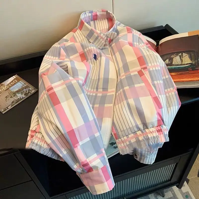 American Plaid Crash Toner Plaid Lapel Jacket Jacket Women's Spring New College Style Fashion Retro Baseball Dress Casual Top
American Plaid Crash Toner Plaid Lapel Jacket Jacket Women's Spring New College Style Fashion Retro Baseball Dress Casual Top