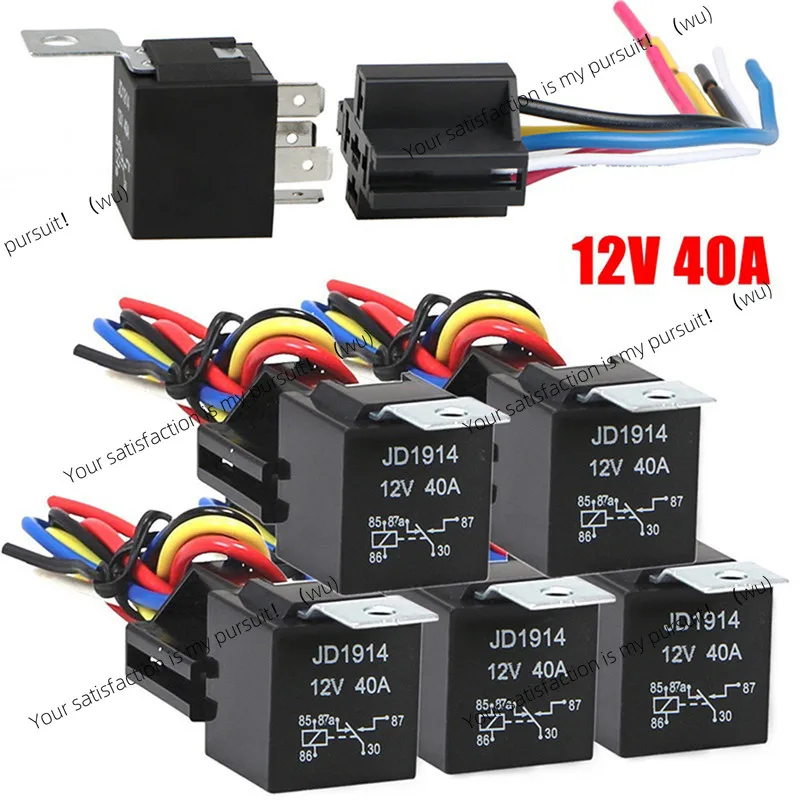 Waterproof Automotive Relay 12V 24V 4PIN 5Pin 40A Car Relay with Black Red Copper Terminal Auto Relay Socket SPDT Harness Cable
Waterproof Automotive Relay 12V 24V 4PIN 5Pin 40A Car Relay with Black Red Copper Terminal Auto Relay Socket SPDT Harness Cable