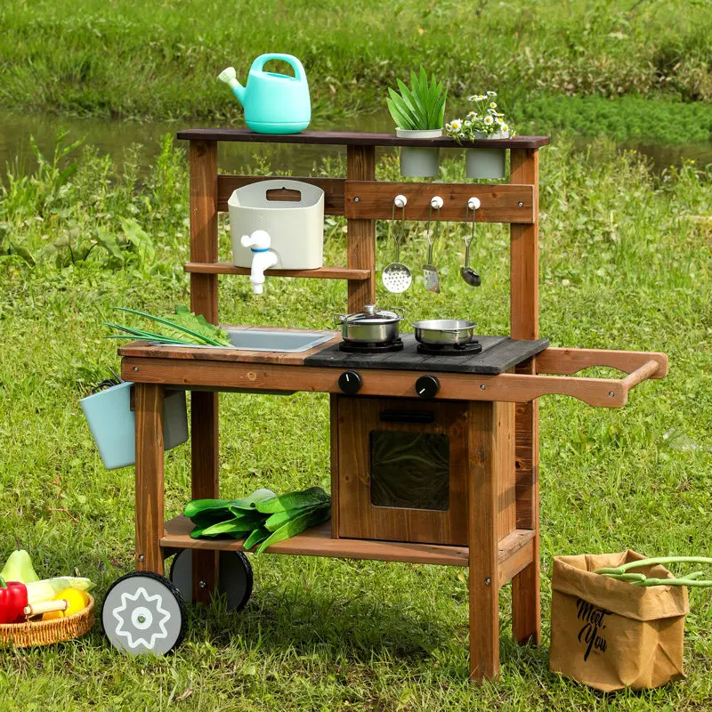 Kindergarten outdoor sand and water area simulation play house kitchen solid wood preservative children cooking
Kindergarten outdoor sand and water area simulation play house kitchen solid wood preservative children cooking