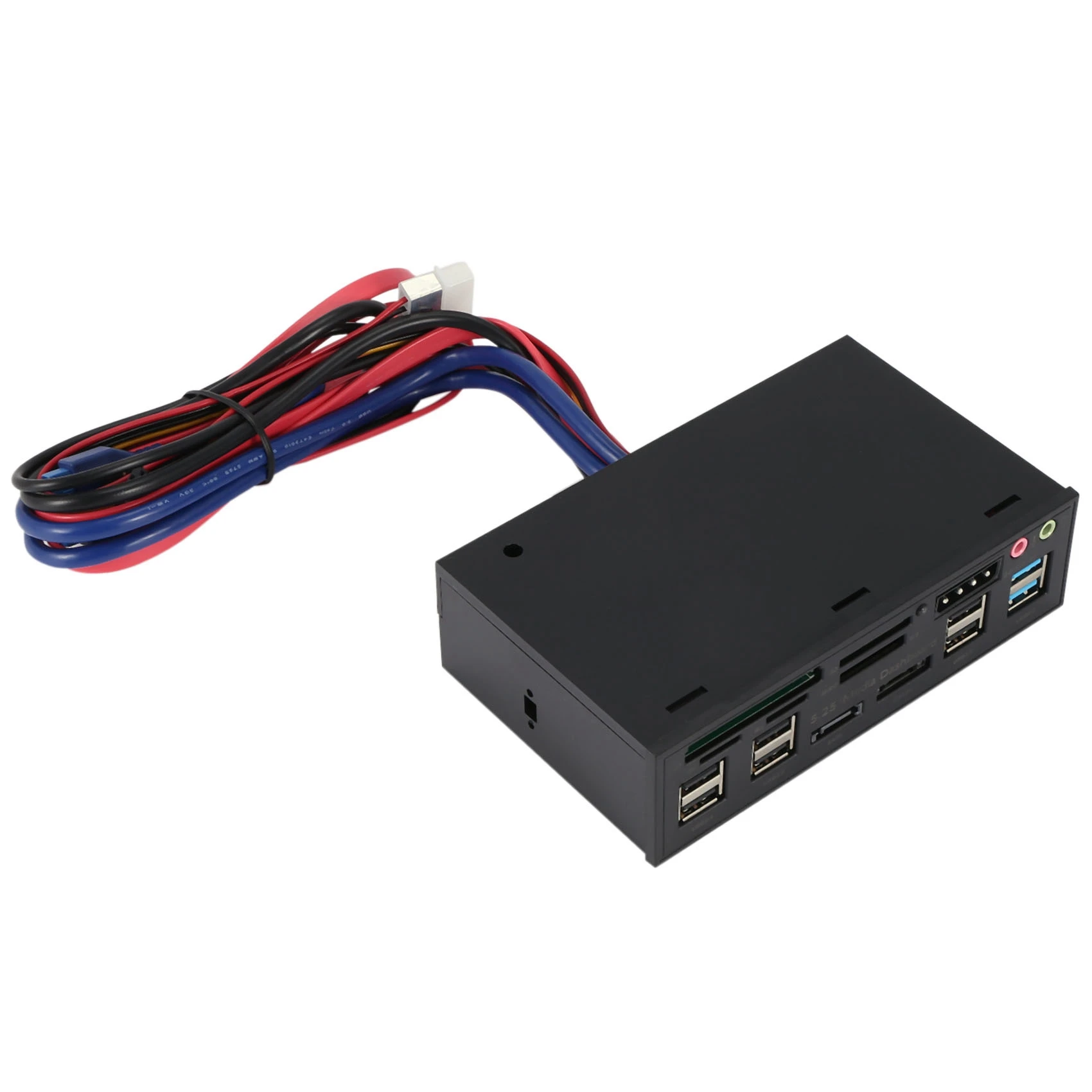 Multifuntion 5.25" Media Dashboard Card Reader USB 2.0 USB 3.0 20 pin e-SATA SATA Front
Multifuntion 5.25" Media Dashboard Card Reader USB 2.0 USB 3.0 20 pin e-SATA SATA Front