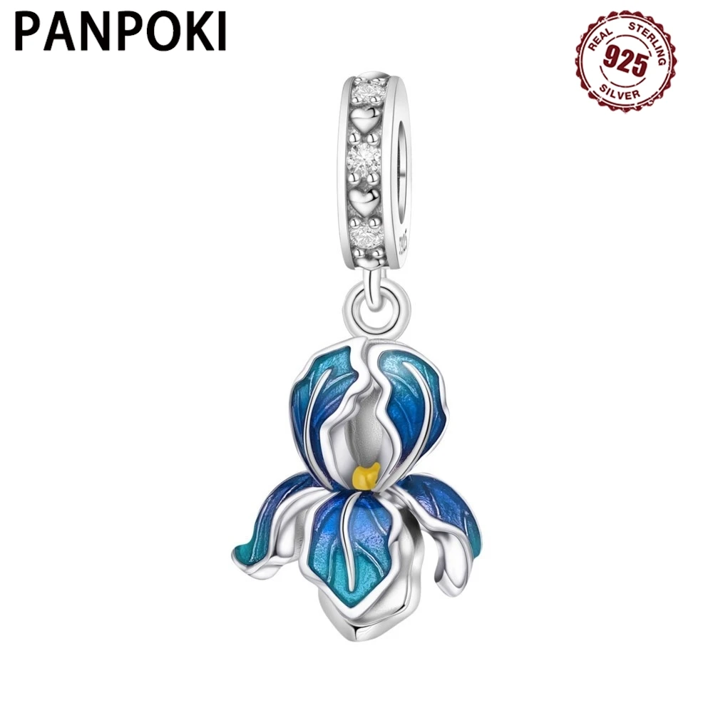 PANPOKI 925 Sterling Silver Blue Iris Flower Pendants Bracelet Charms Fit Women Jewelry Party Beads DIY Trendy Gifts
PANPOKI 925 Sterling Silver Blue Iris Flower Pendants Bracelet Charms Fit Women Jewelry Party Beads DIY Trendy Gifts
