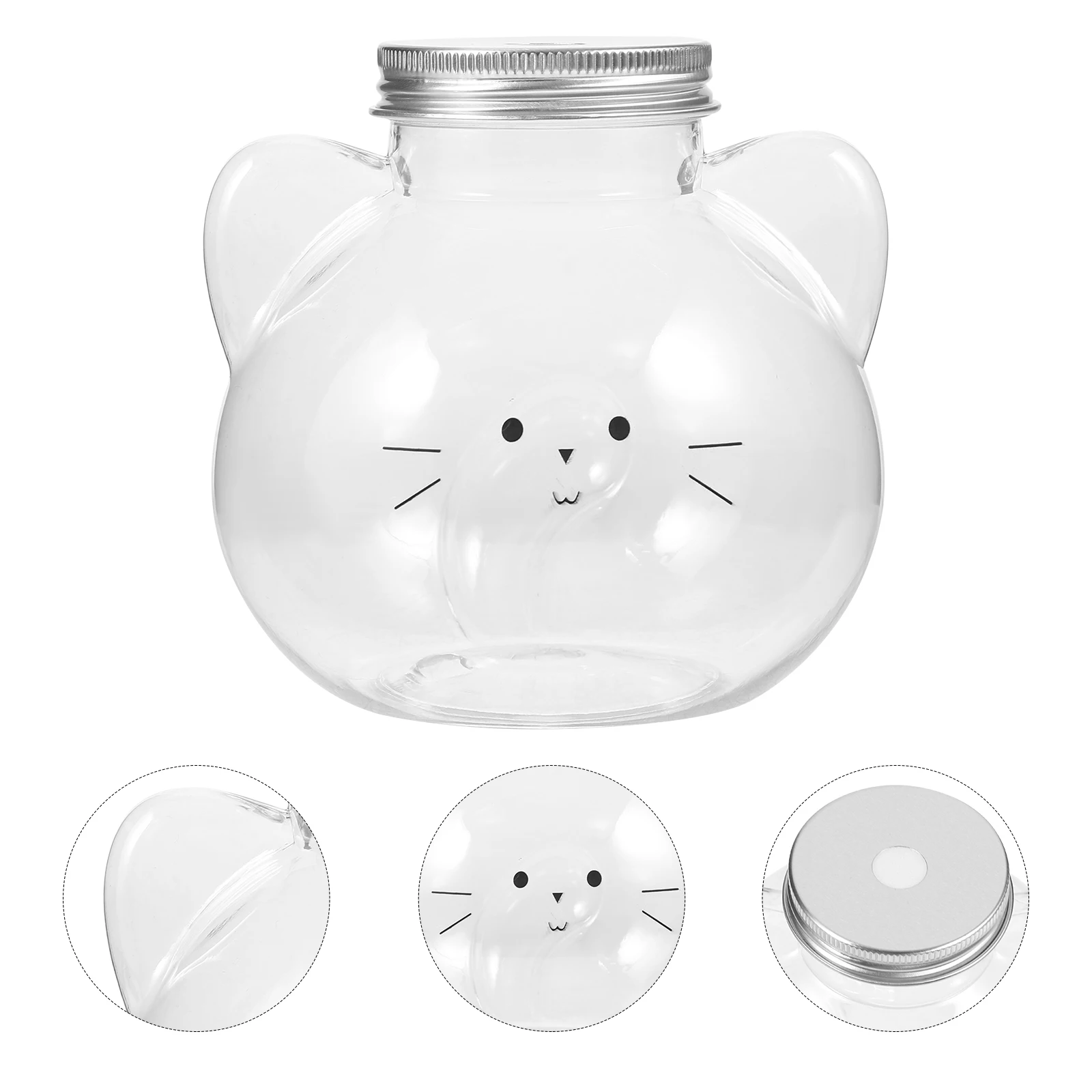 4pcs Cat Head Bottles 500ml Transparent Plastic Juice Containers Reusable Drink Bottle Beverages Storage Kitchen
4pcs Cat Head Bottles 500ml Transparent Plastic Juice Containers Reusable Drink Bottle Beverages Storage Kitchen