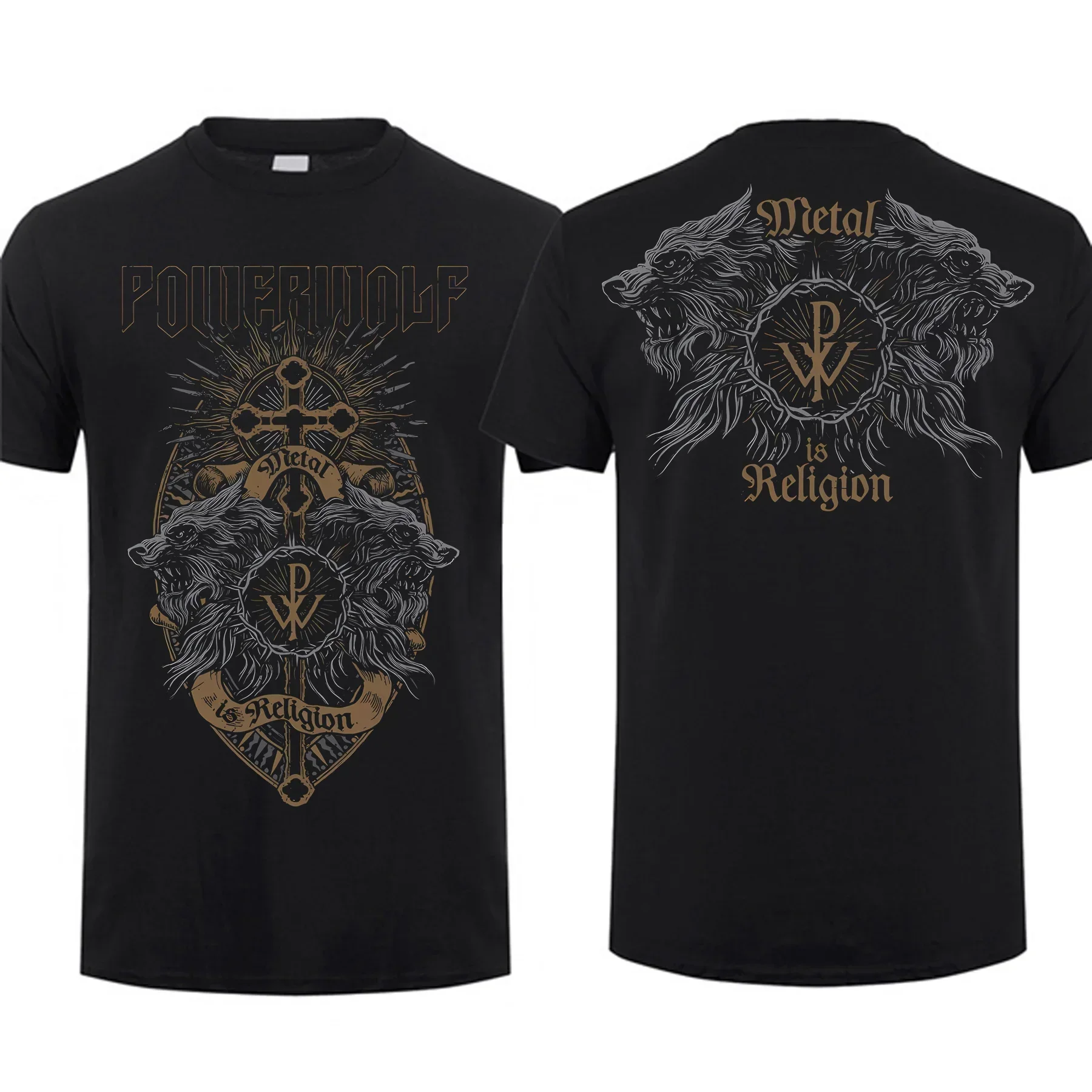 Fashion Tee Men T Shirt Double-sided Crest Wolves Black By Powerwolf Graphic Youth Cloth Streetwear
Fashion Tee Men T Shirt Double-sided Crest Wolves Black By Powerwolf Graphic Youth Cloth Streetwear